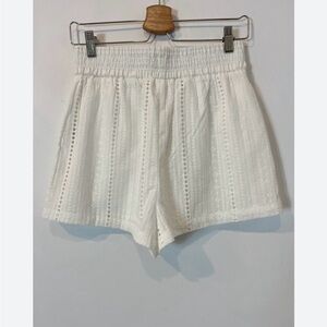 Zara - NWT White Eyelet High-Waist Shorts